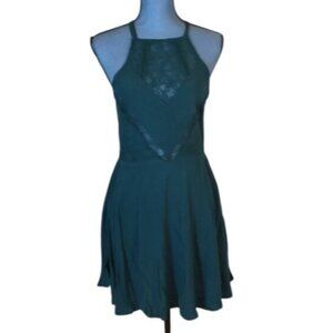 Kendall & Kylie Mini Dress Teal Halter Lace Detail Small